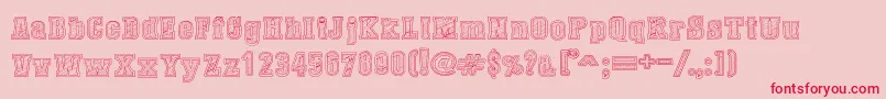 DustWestCollege-Schriftart – Rote Schriften auf rosa Hintergrund