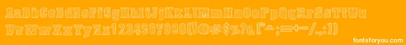 Czcionka DustWestCollege – białe czcionki na pomarańczowym tle