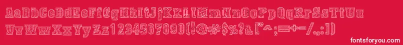 DustWestCollege-fontti – valkoiset fontit punaisella taustalla