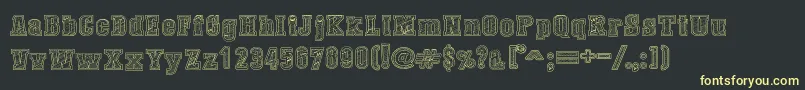 フォントDustWestCollege – 黒い背景に黄色の文字