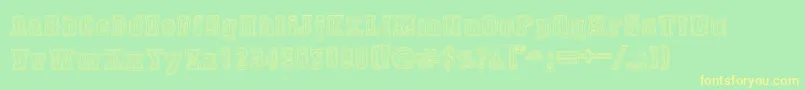 DustWestCollege-fontti – keltaiset fontit vihreällä taustalla