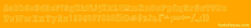 DustWestCollege Font – Yellow Fonts on Orange Background