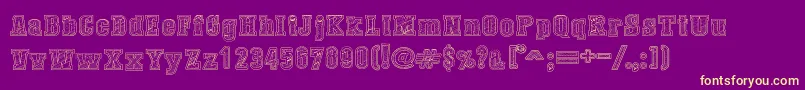 フォントDustWestCollege – 紫の背景に黄色のフォント