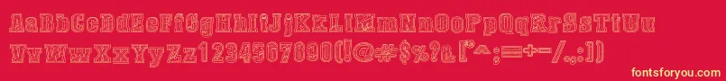 DustWestCollege Font – Yellow Fonts on Red Background