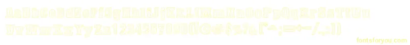 DustWestCollege-Schriftart – Gelbe Schriften auf weißem Hintergrund