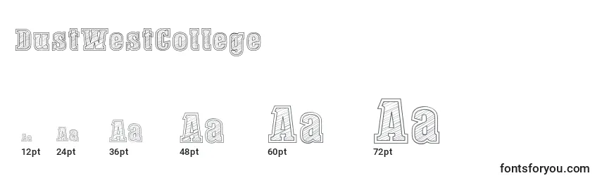 DustWestCollege Font Sizes
