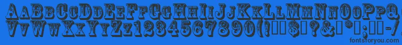 3Dgoldrush Font – Black Fonts on Blue Background