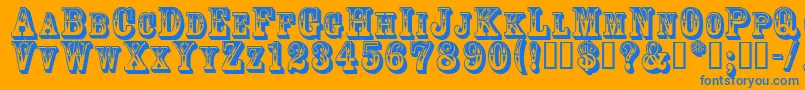 3Dgoldrush Font – Blue Fonts on Orange Background