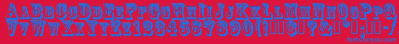 3Dgoldrush Font – Blue Fonts on Red Background