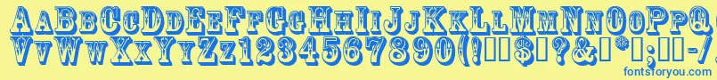 3Dgoldrush Font – Blue Fonts on Yellow Background