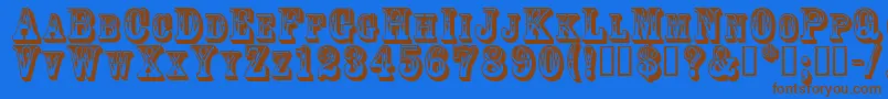 3Dgoldrush Font – Brown Fonts on Blue Background