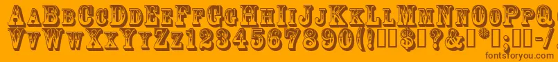 3Dgoldrush Font – Brown Fonts on Orange Background