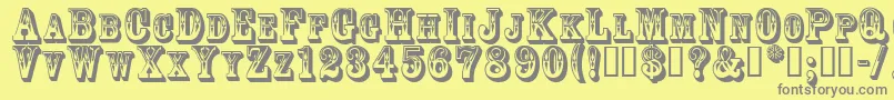 3Dgoldrush Font – Gray Fonts on Yellow Background