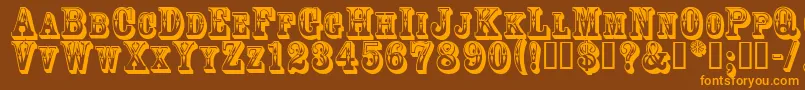 3Dgoldrush Font – Orange Fonts on Brown Background