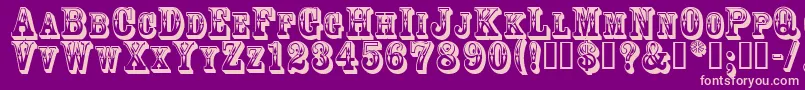3Dgoldrush Font – Pink Fonts on Purple Background