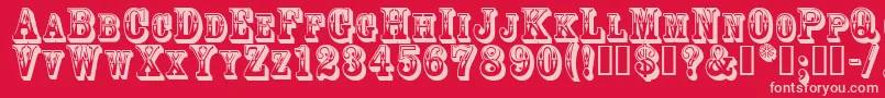 3Dgoldrush Font – Pink Fonts on Red Background