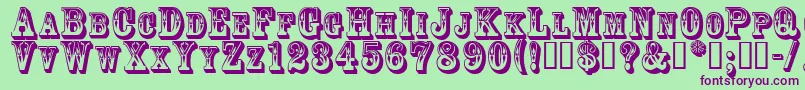 3Dgoldrush Font – Purple Fonts on Green Background