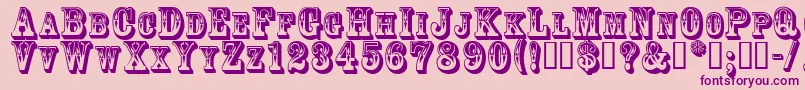 3Dgoldrush Font – Purple Fonts on Pink Background