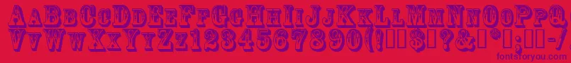 3Dgoldrush Font – Purple Fonts on Red Background