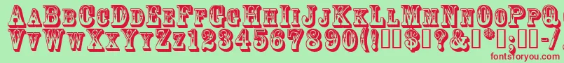 3Dgoldrush Font – Red Fonts on Green Background