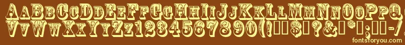 3Dgoldrush Font – Yellow Fonts on Brown Background