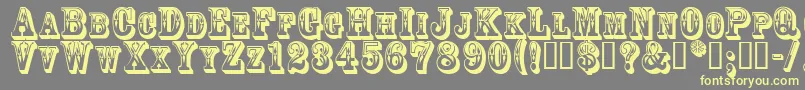 3Dgoldrush Font – Yellow Fonts on Gray Background