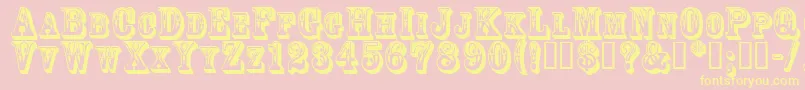 3Dgoldrush Font – Yellow Fonts on Pink Background