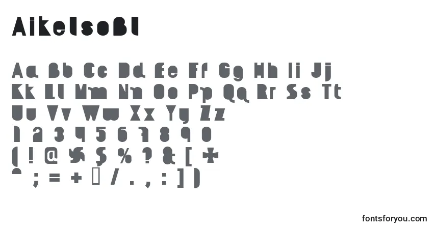 A fonte AikelsoBl – alfabeto, números, caracteres especiais