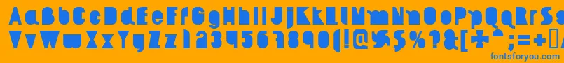 AikelsoBl Font – Blue Fonts on Orange Background