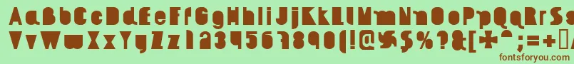 Шрифт AikelsoBl – коричневые шрифты на зелёном фоне