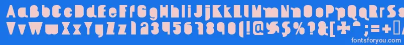 AikelsoBl Font – Pink Fonts on Blue Background