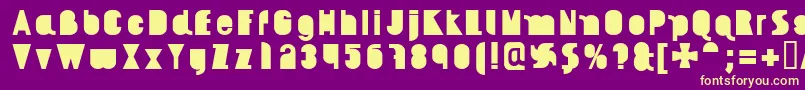 AikelsoBl Font – Yellow Fonts on Purple Background