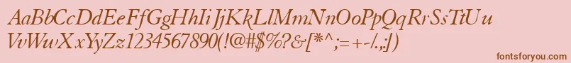 fuente TiascosskItalic – Fuentes Marrones Sobre Fondo Rosa