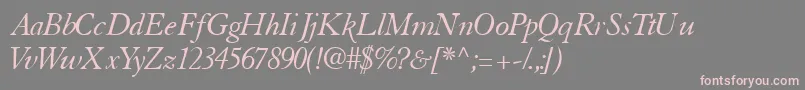 TiascosskItalic Font – Pink Fonts on Gray Background