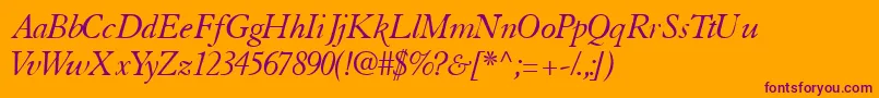 TiascosskItalic Font – Purple Fonts on Orange Background