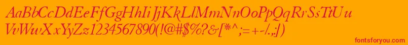 TiascosskItalic Font – Red Fonts on Orange Background