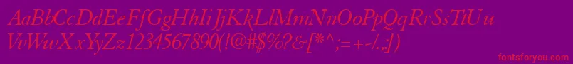 TiascosskItalic Font – Red Fonts on Purple Background