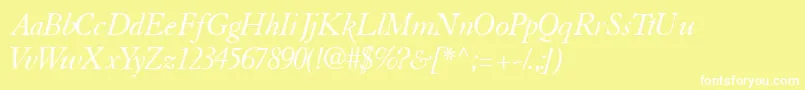 TiascosskItalic Font – White Fonts on Yellow Background