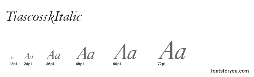 Размеры шрифта TiascosskItalic