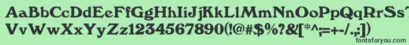 フォントKesslerdemi – 緑の背景に黒い文字