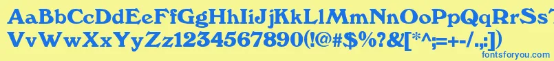 Kesslerdemi Font – Blue Fonts on Yellow Background