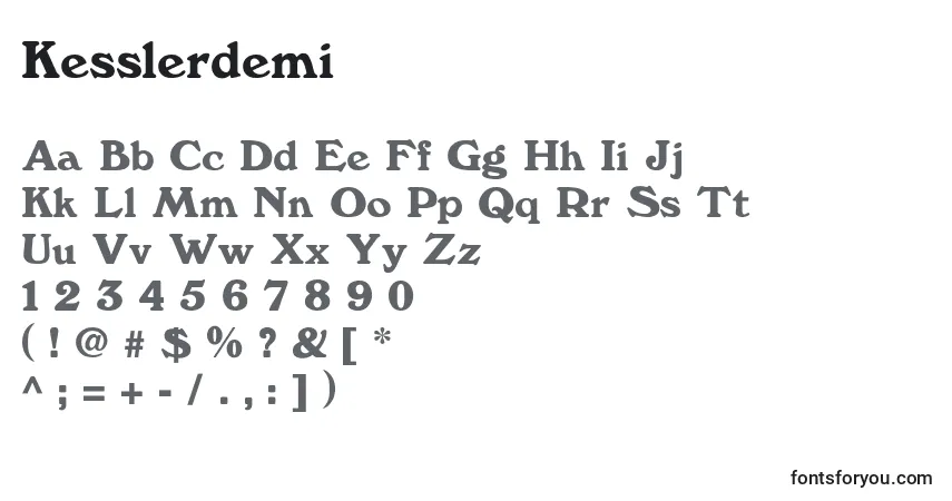 characters of kesslerdemi font, letter of kesslerdemi font, alphabet of  kesslerdemi font