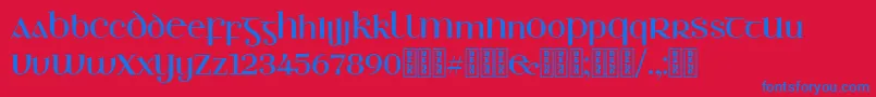 EthlinnDemo Font – Blue Fonts on Red Background