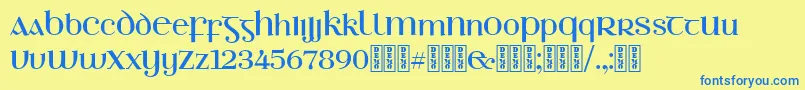 EthlinnDemo Font – Blue Fonts on Yellow Background