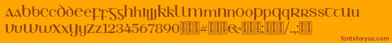 EthlinnDemo-Schriftart – Braune Schriften auf orangefarbenem Hintergrund