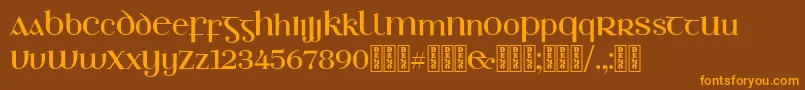 EthlinnDemo Font – Orange Fonts on Brown Background