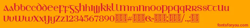 フォントEthlinnDemo – オレンジの背景に赤い文字