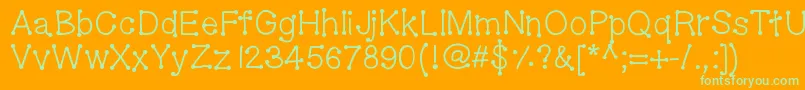 Geldoticaplainlowercasef Font – Green Fonts on Orange Background