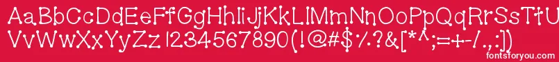 Geldoticaplainlowercasef Font – White Fonts on Red Background