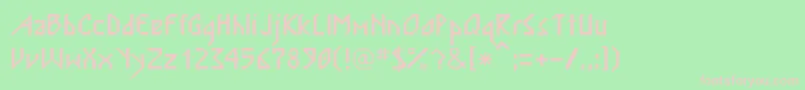 Nordic-fontti – vaaleanpunaiset fontit vihreällä taustalla